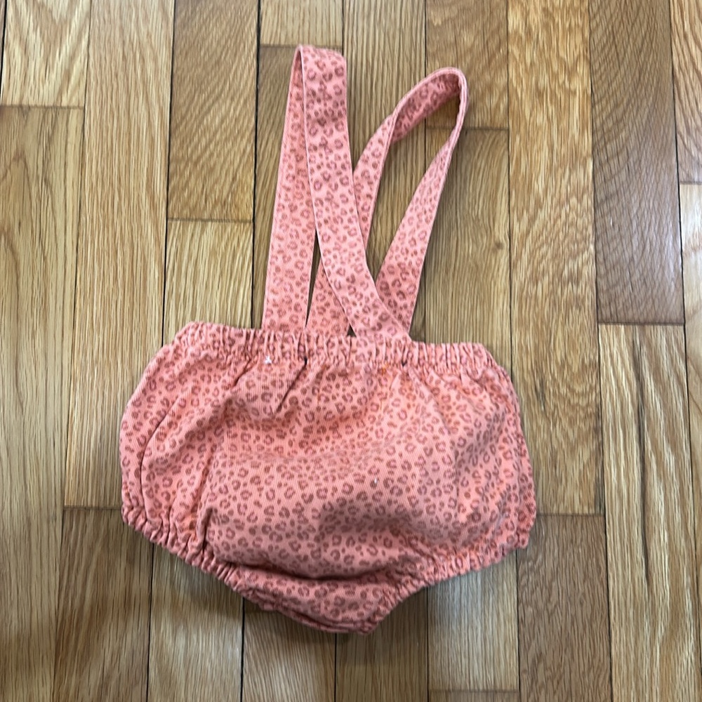 Piupiuchick pink bloomers with suspenders cheetah print denim bloomers 24 mos - Picture 7 of 7